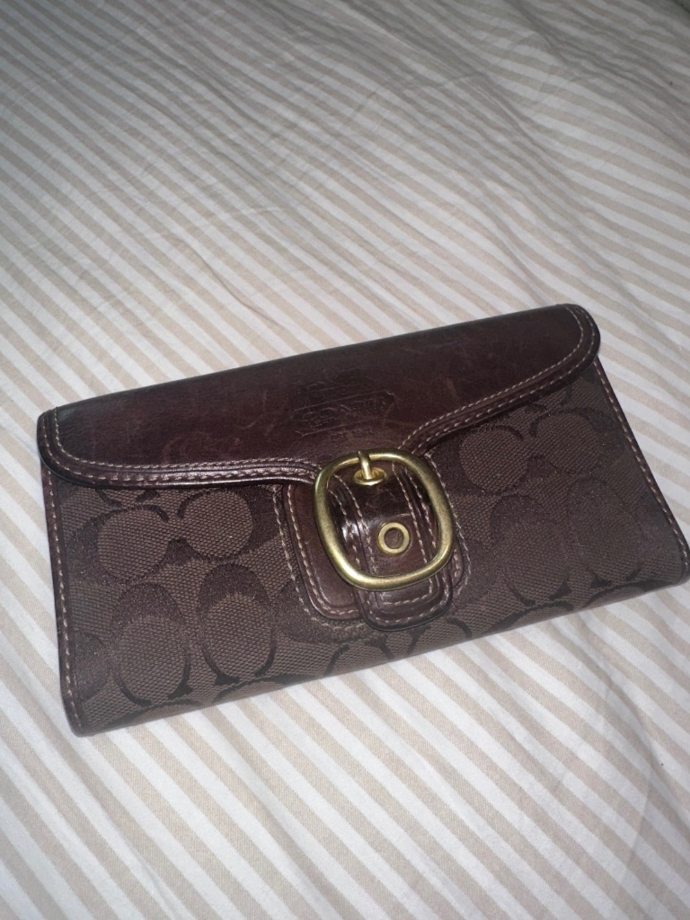 Coach Legacy Signature Buckle Checkbook Wallet 40893 Tattersall